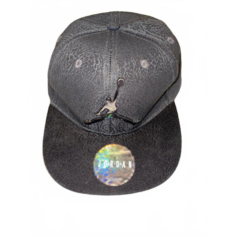 Air Jordan Jumpman Elephant Print Youth Black Snapback Baseball Hat Cap BLACK‎